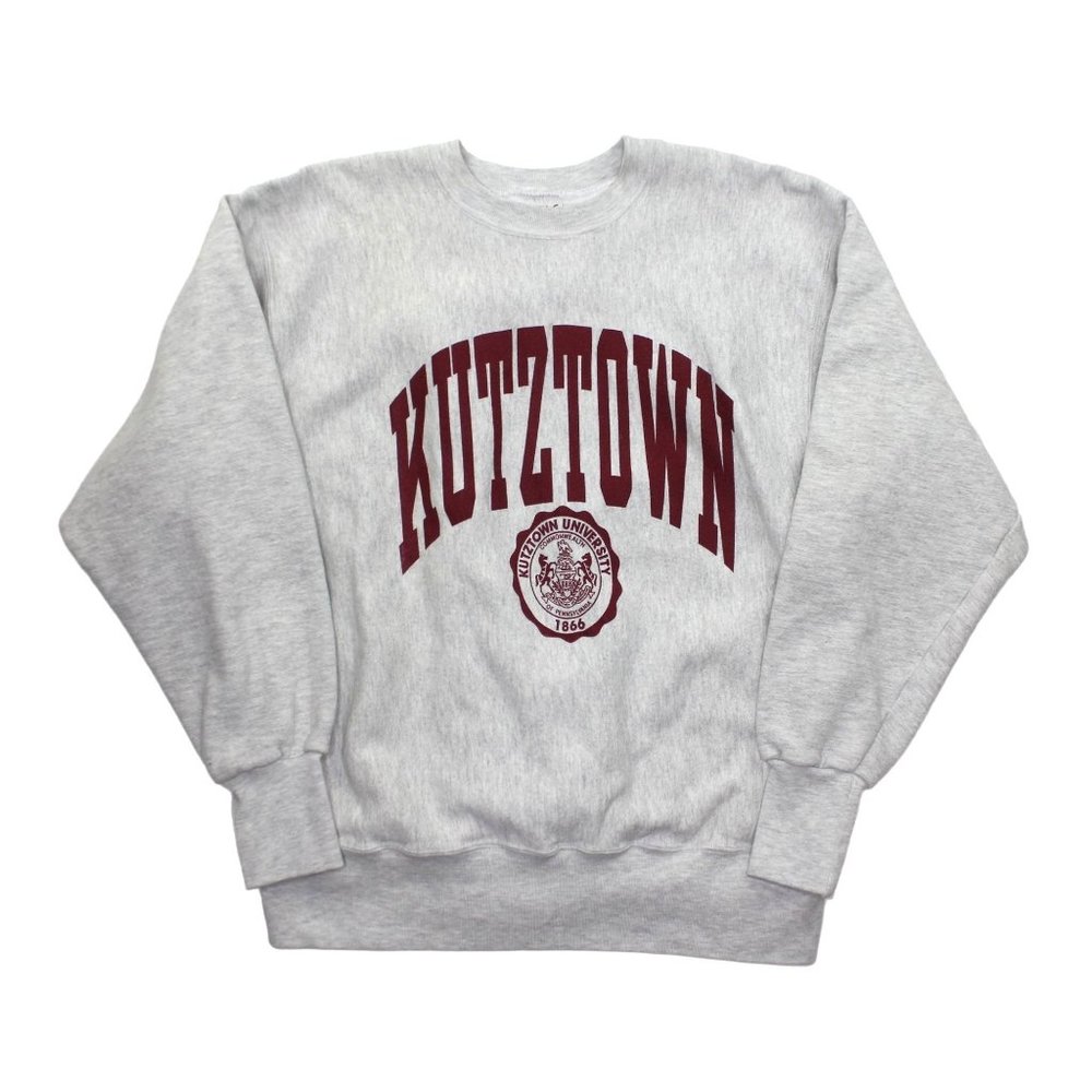 Vintage Kutztown University Light Gray Jersey Pullover Sweatshirt Sweater sz XL